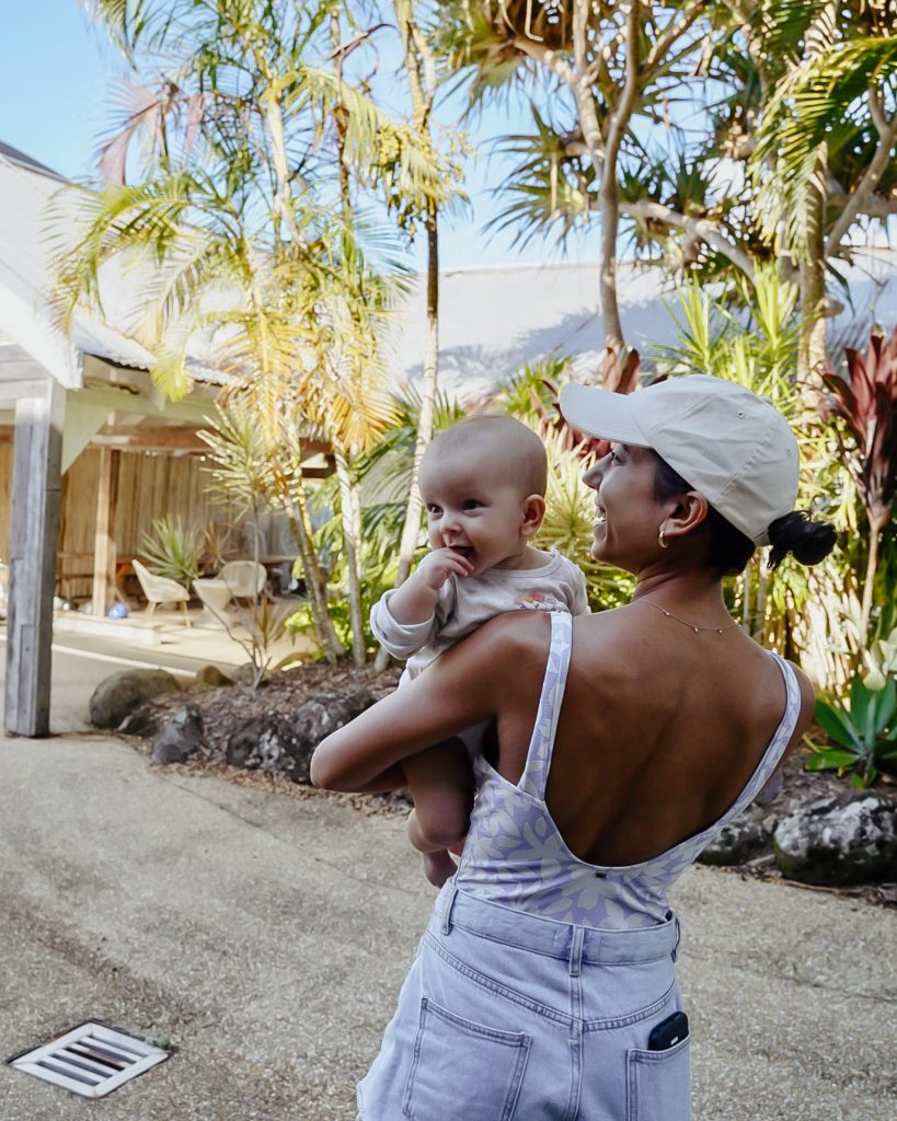Brooke Jowett family holiday in Byron Bay with 6 month old baby Parker, The Lord Byron Hotel